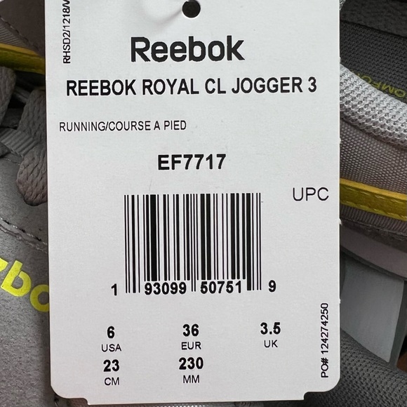 New, Reebok Royal Ultra Gray Yellow Running Jogger Shoes Sneakers - Picture 7 of 9